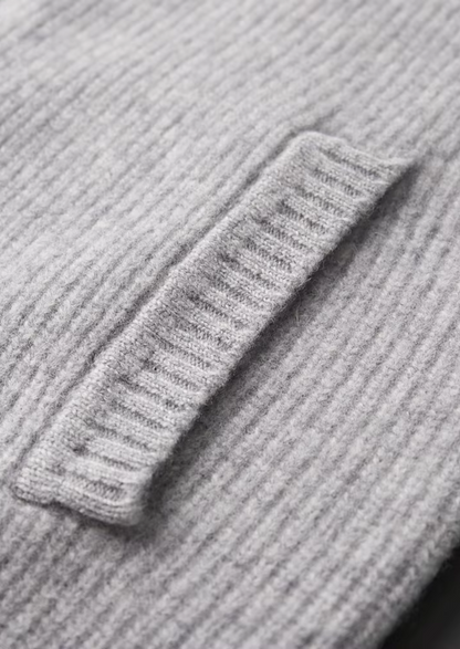 Pure Extra-Fine Merino Wool Ribbed Cardigan | Apuro