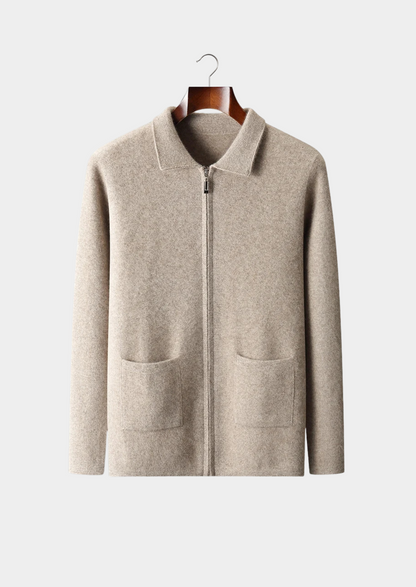 Premium Cashmere Zipper Cardigan | Apuro