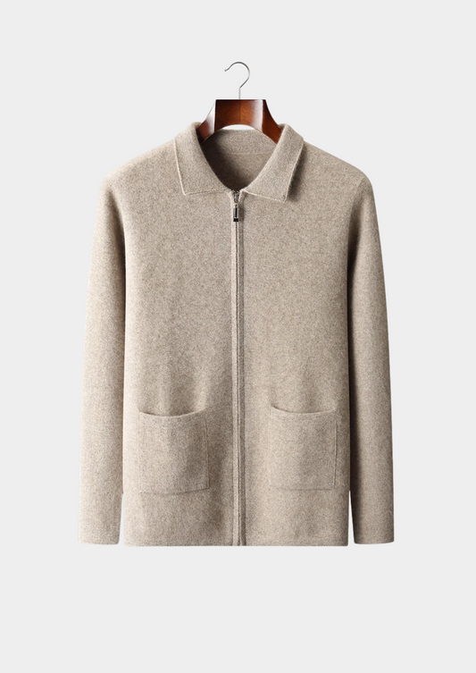 Premium Cashmere Zipper Cardigan | Apuro