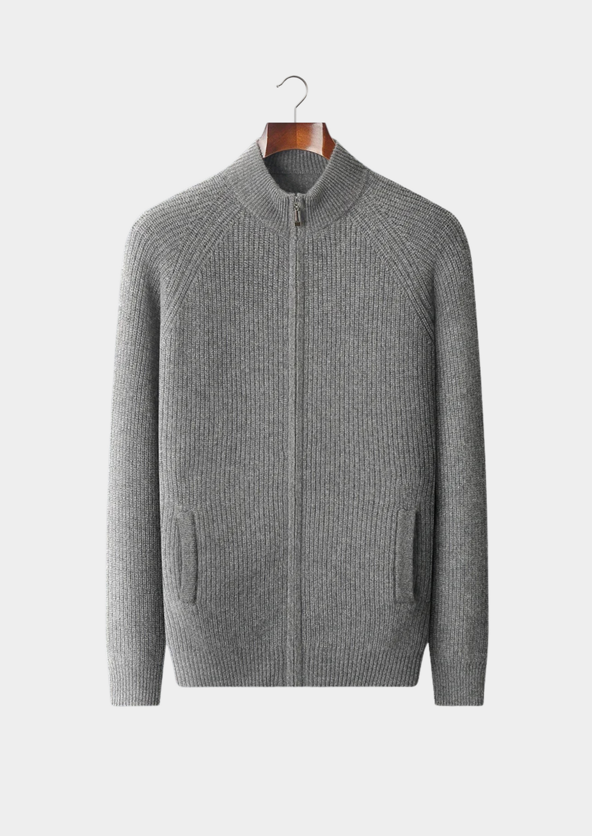 Premium Cashmere Ribbed Cardigan | Apuro