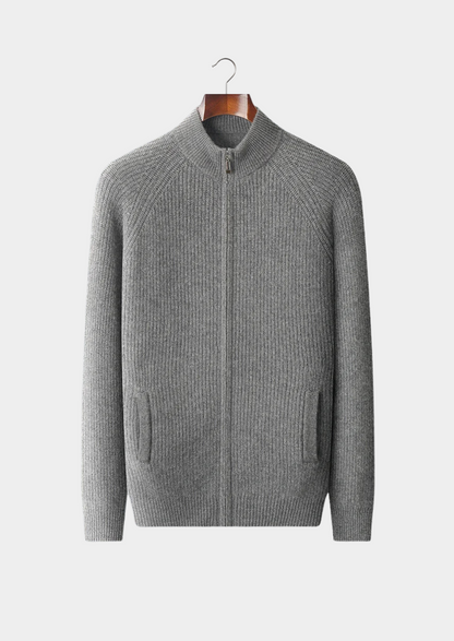 Premium Cashmere Ribbed Cardigan | Apuro