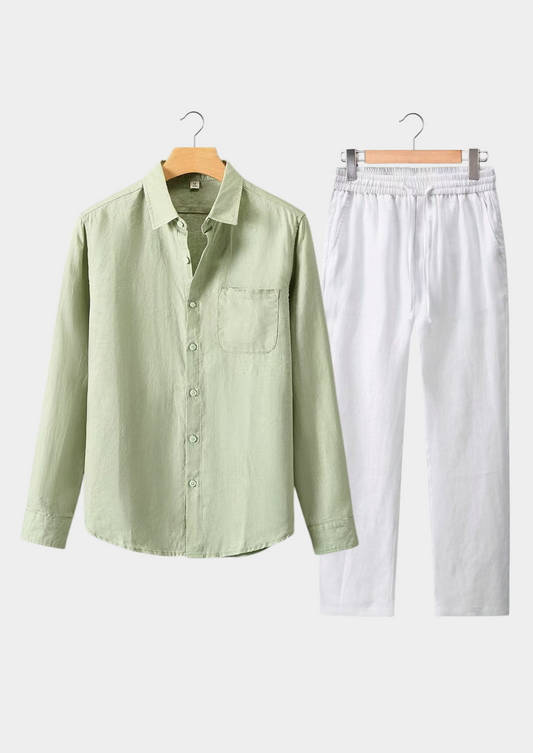 Dolcevita Longsleeve Summer Set - Mint Green/white | Apuro