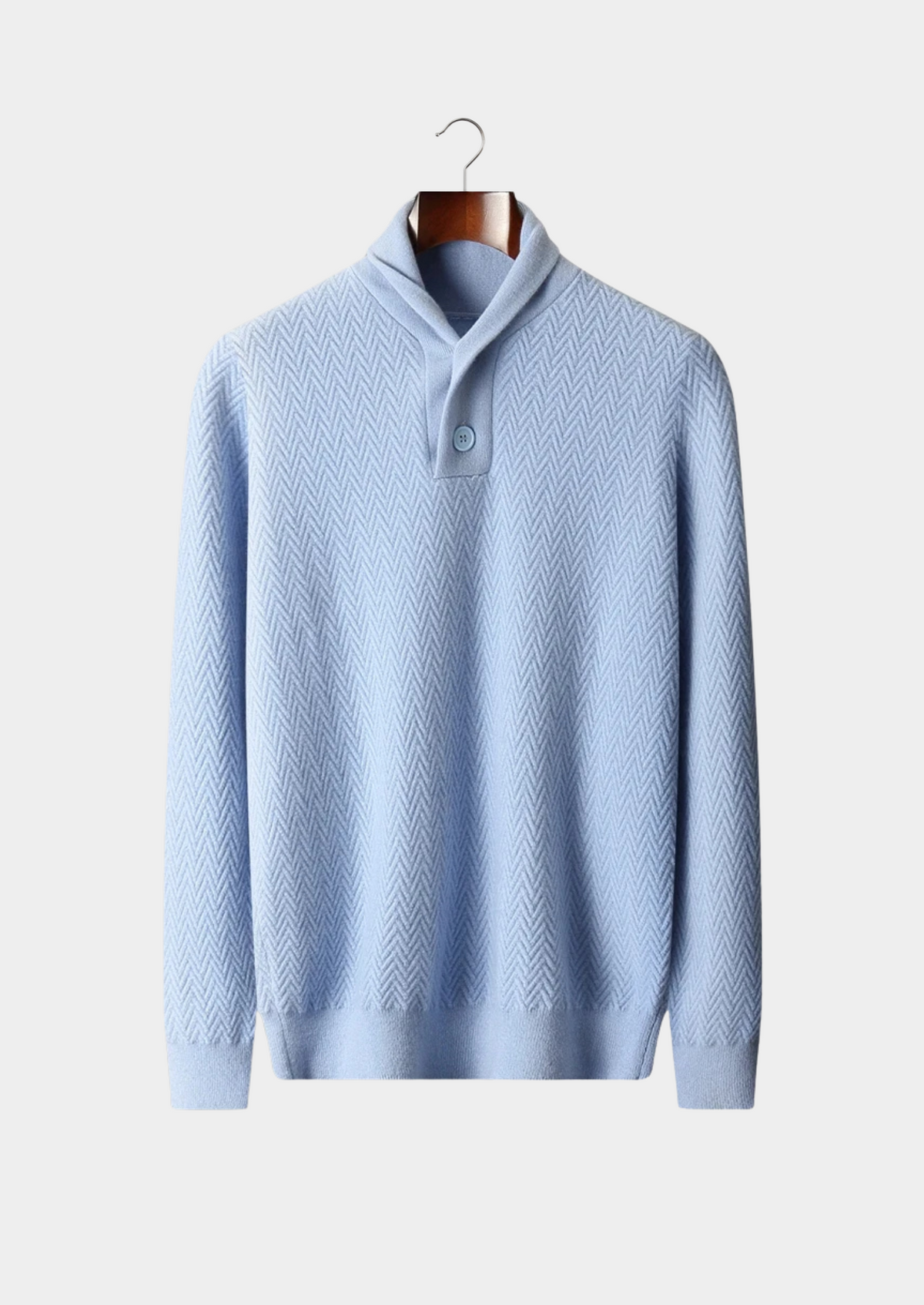 Premium Cashmere Zigzag Button Sweater | Apuro