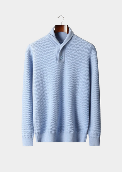 Premium Cashmere Zigzag Button Sweater | Apuro