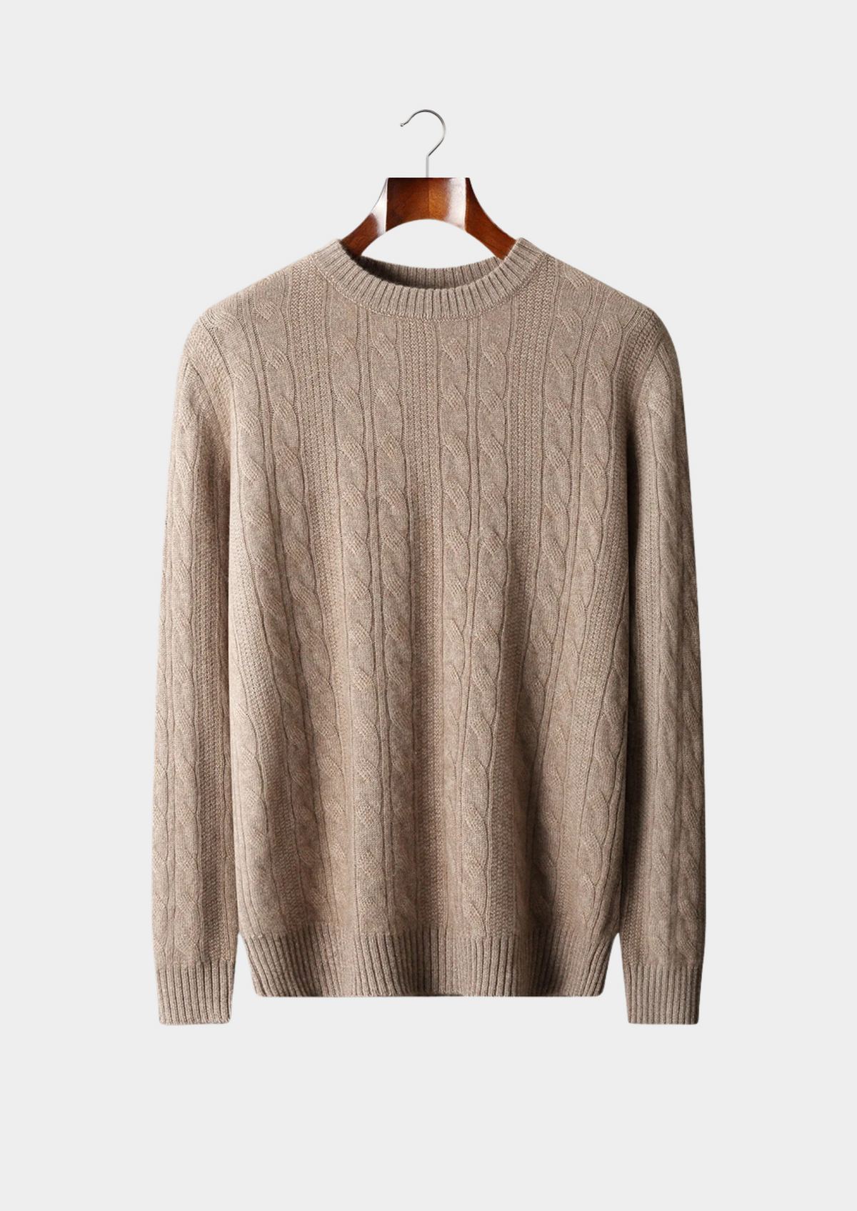 Pure Extra-Fine Merino Wool Cable Crewneck | Apuro