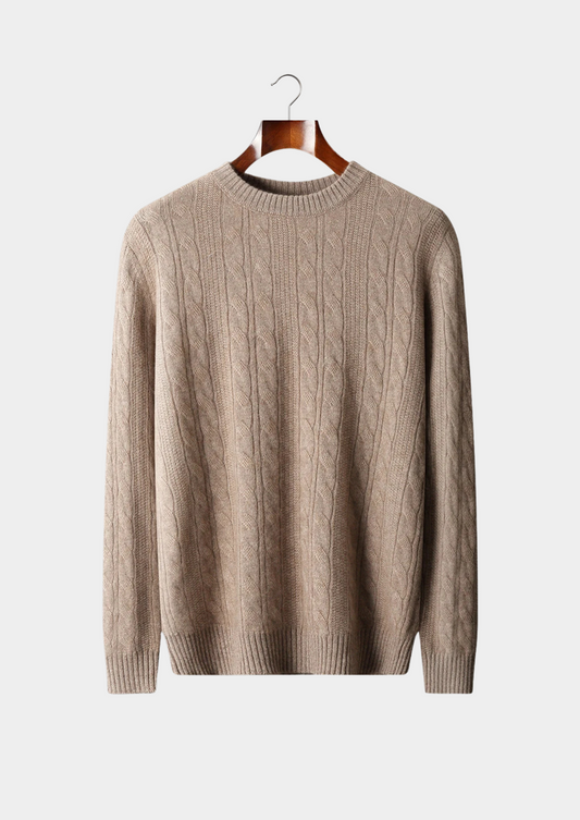 Pure Extra-Fine Merino Wool Cable Crewneck | Apuro
