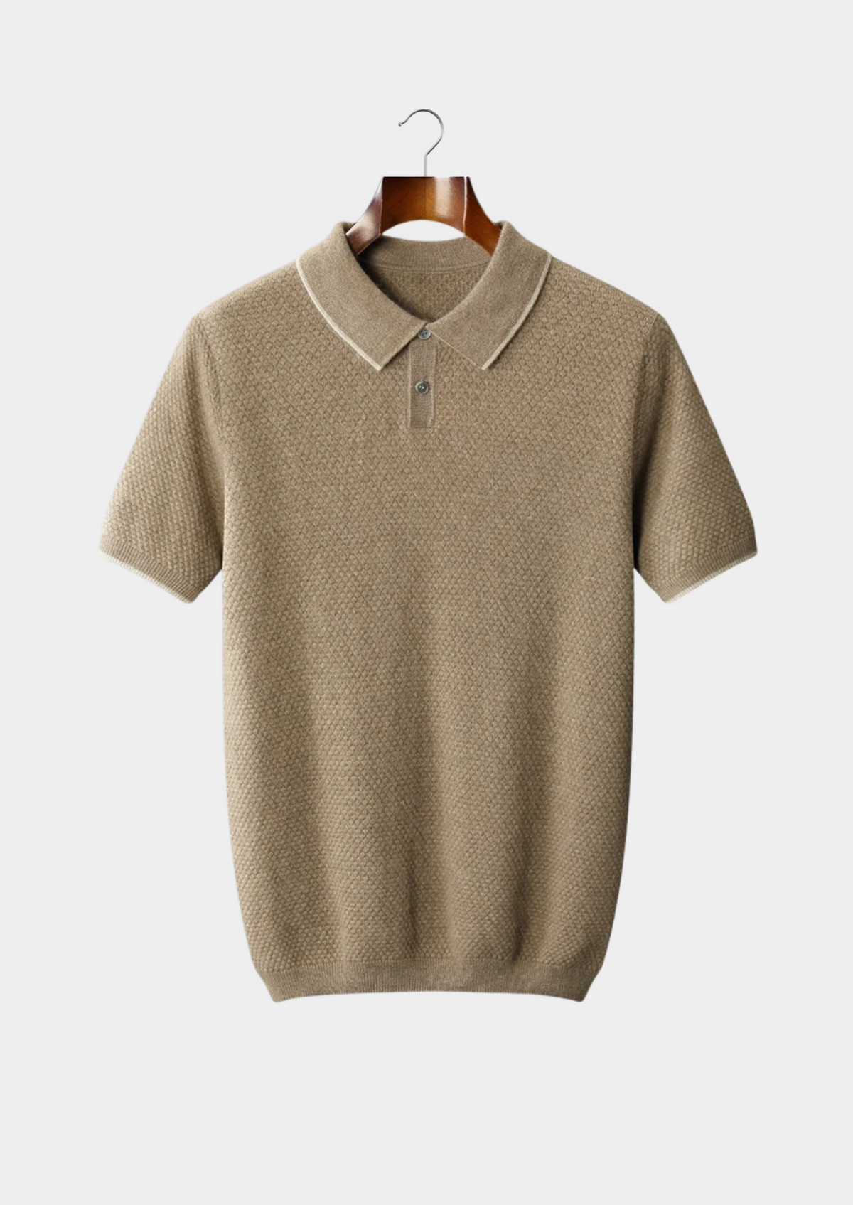 Premium Cashmere Beige Two-Tone Polo | Apuro