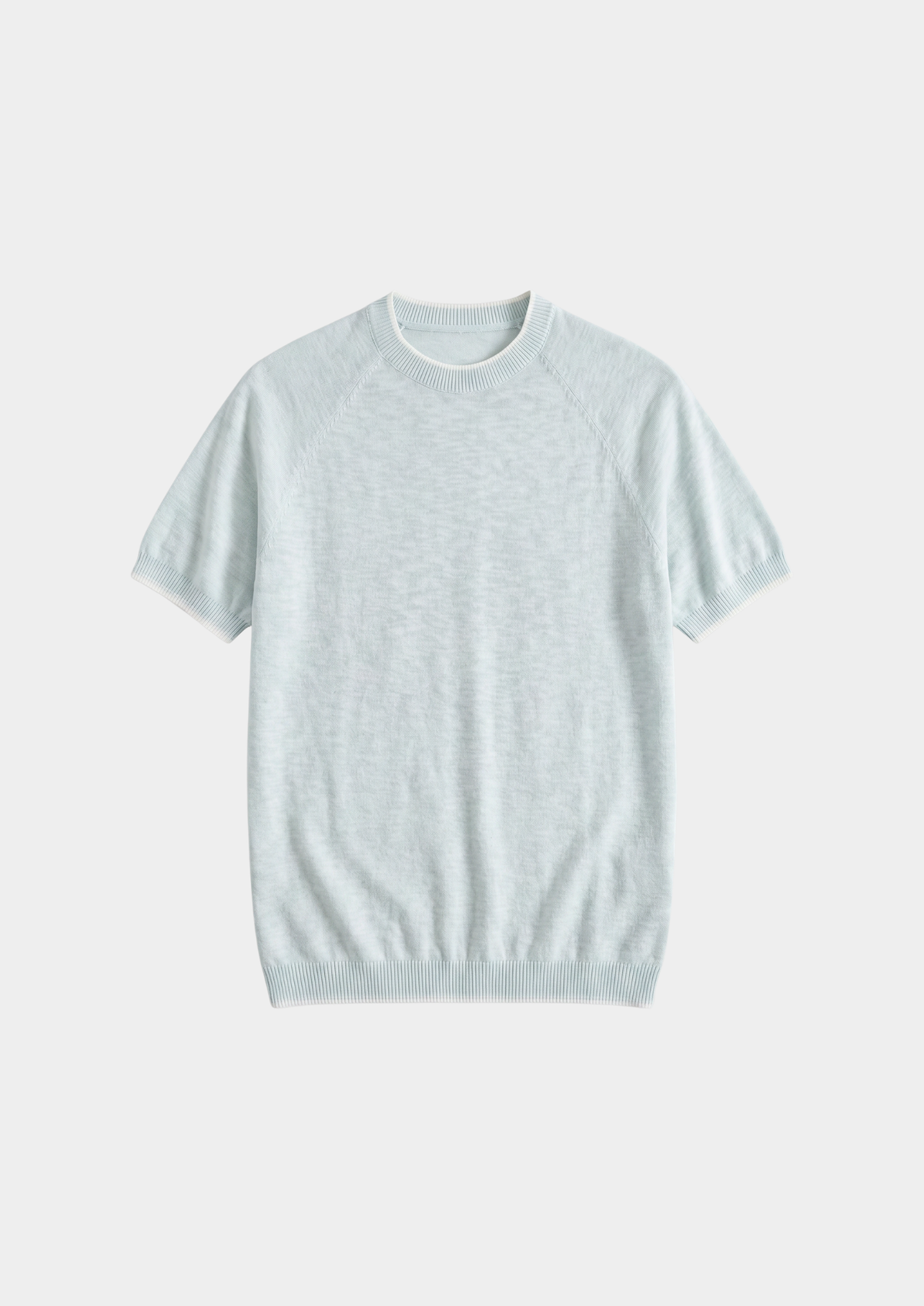 Capri Ice Blue Linen Contrast T-Shirt | Apuro