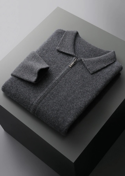 Premium Cashmere Zipper Cardigan | Apuro