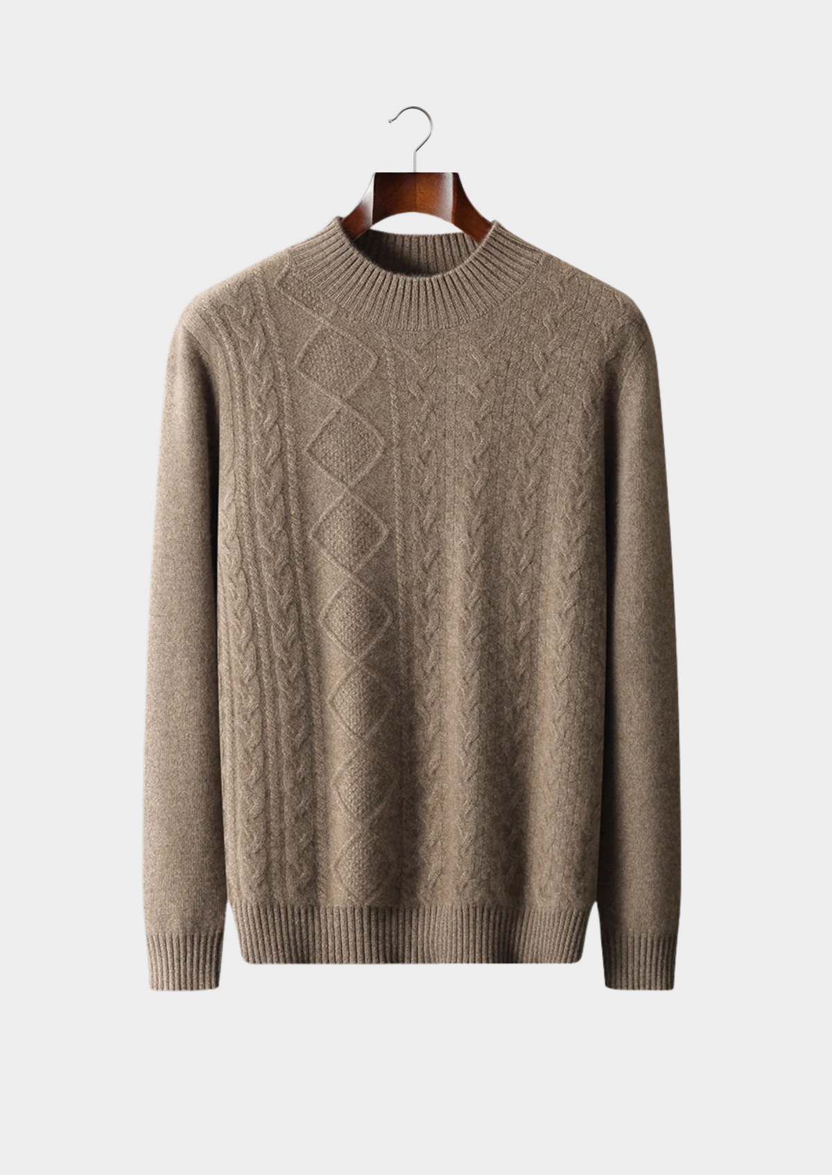 Pure Extra-Fine Merino Wool Jacquard Mockneck | Apuro