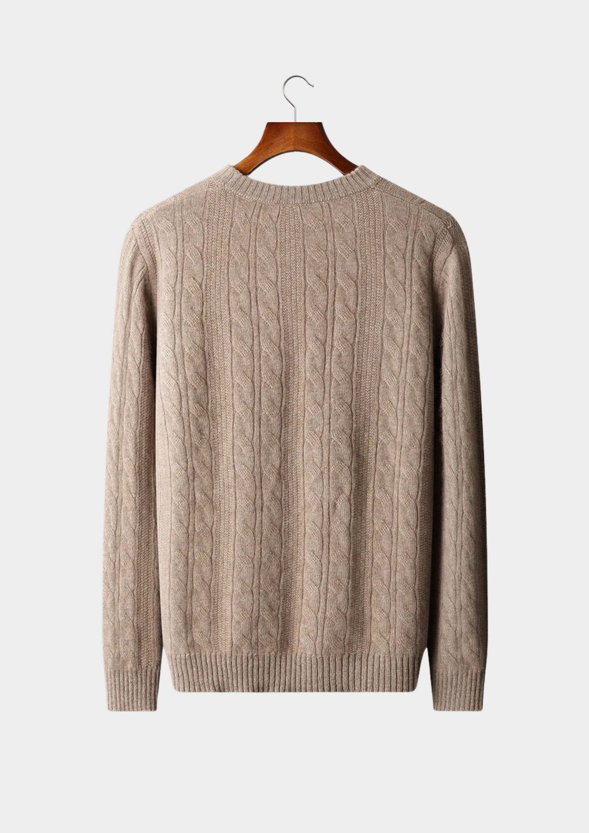 Pure Extra-Fine Merino Wool Cable Crewneck | Apuro
