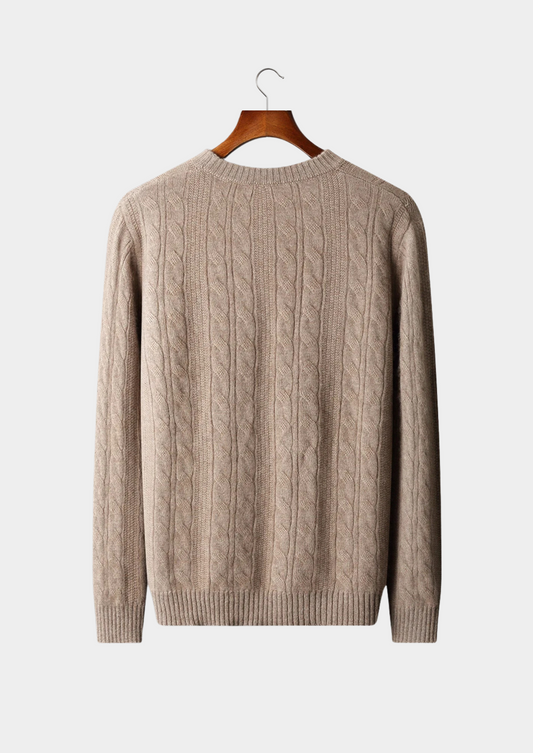 Pure Extra-Fine Merino Wool Cable Crewneck | Apuro
