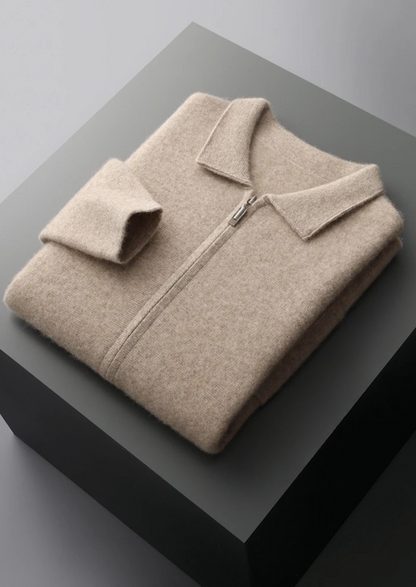 Premium Cashmere Zipper Cardigan | Apuro