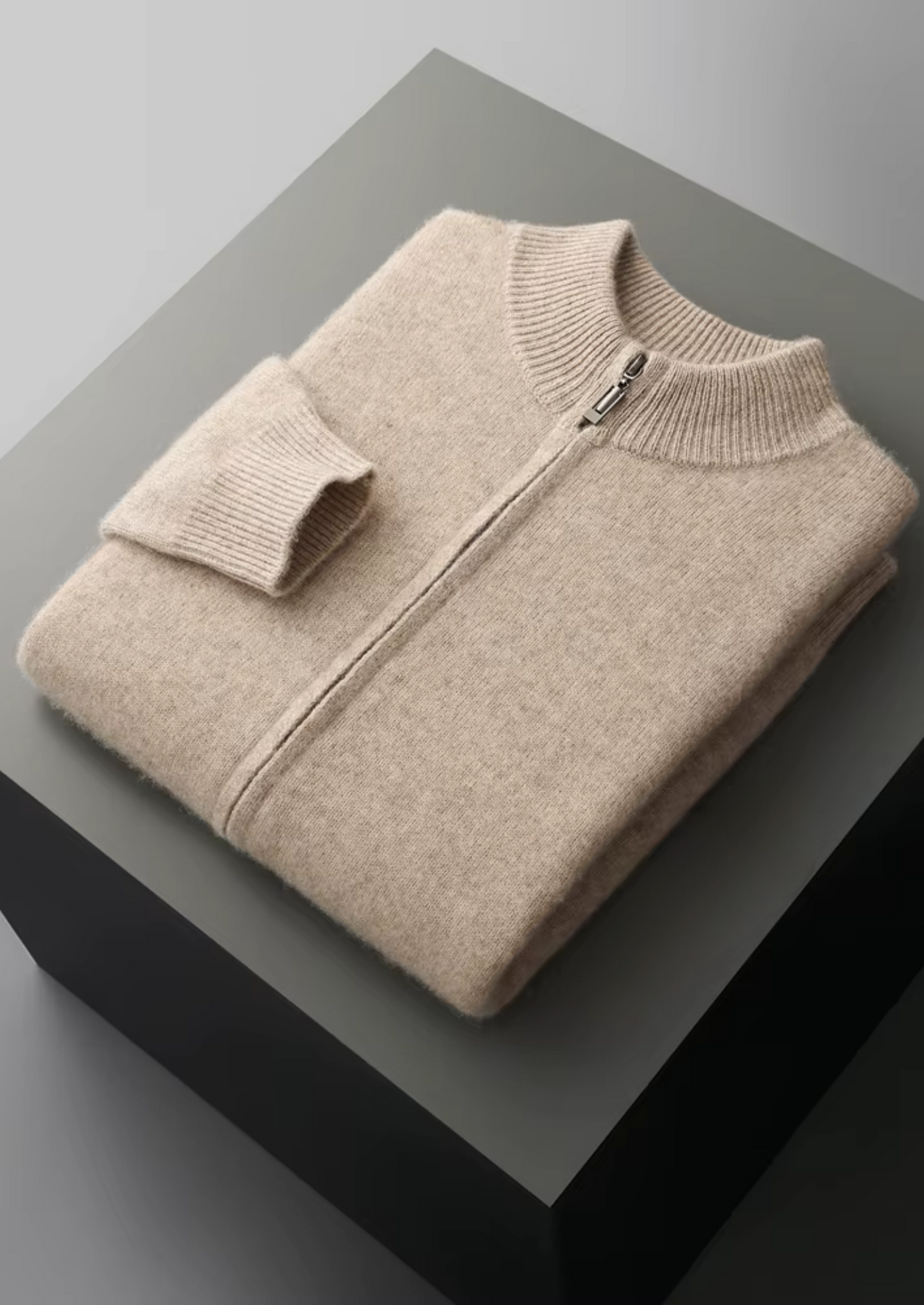 Pure Extra-Fine Merino Wool Zipper Cardigan | Apuro