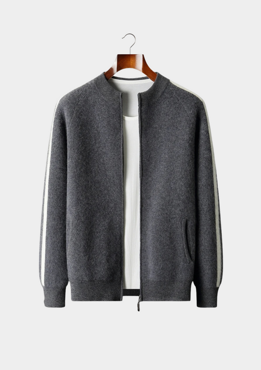 Pure Extra-Fine Merino Wool Striped Cardigan | Apuro