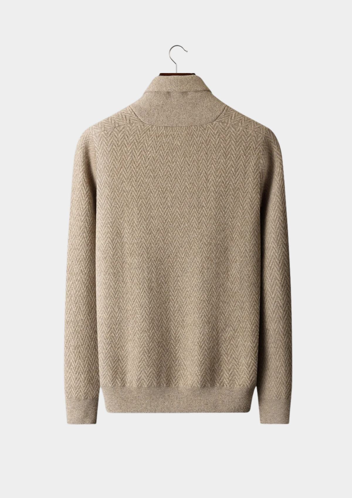 Premium Cashmere Zigzag Button Sweater | Apuro