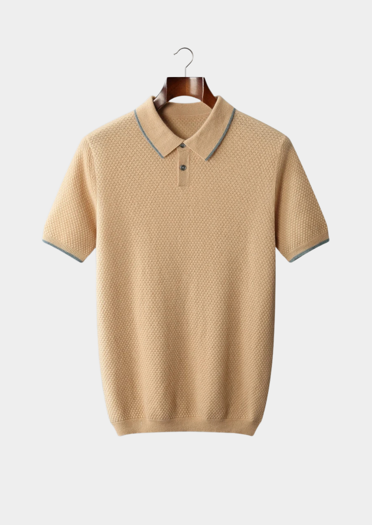 Premium Cashmere Mustard Two-Tone Polo | Apuro