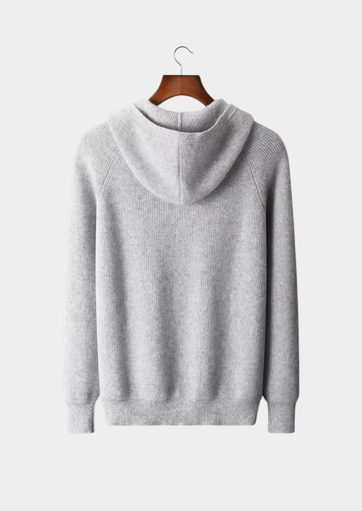 Pure Extra-Fine Merino Wool Ribbed Zip Hoodie | Apuro