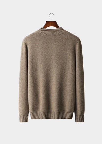 Pure Extra-Fine Merino Wool Jacquard Mockneck | Apuro