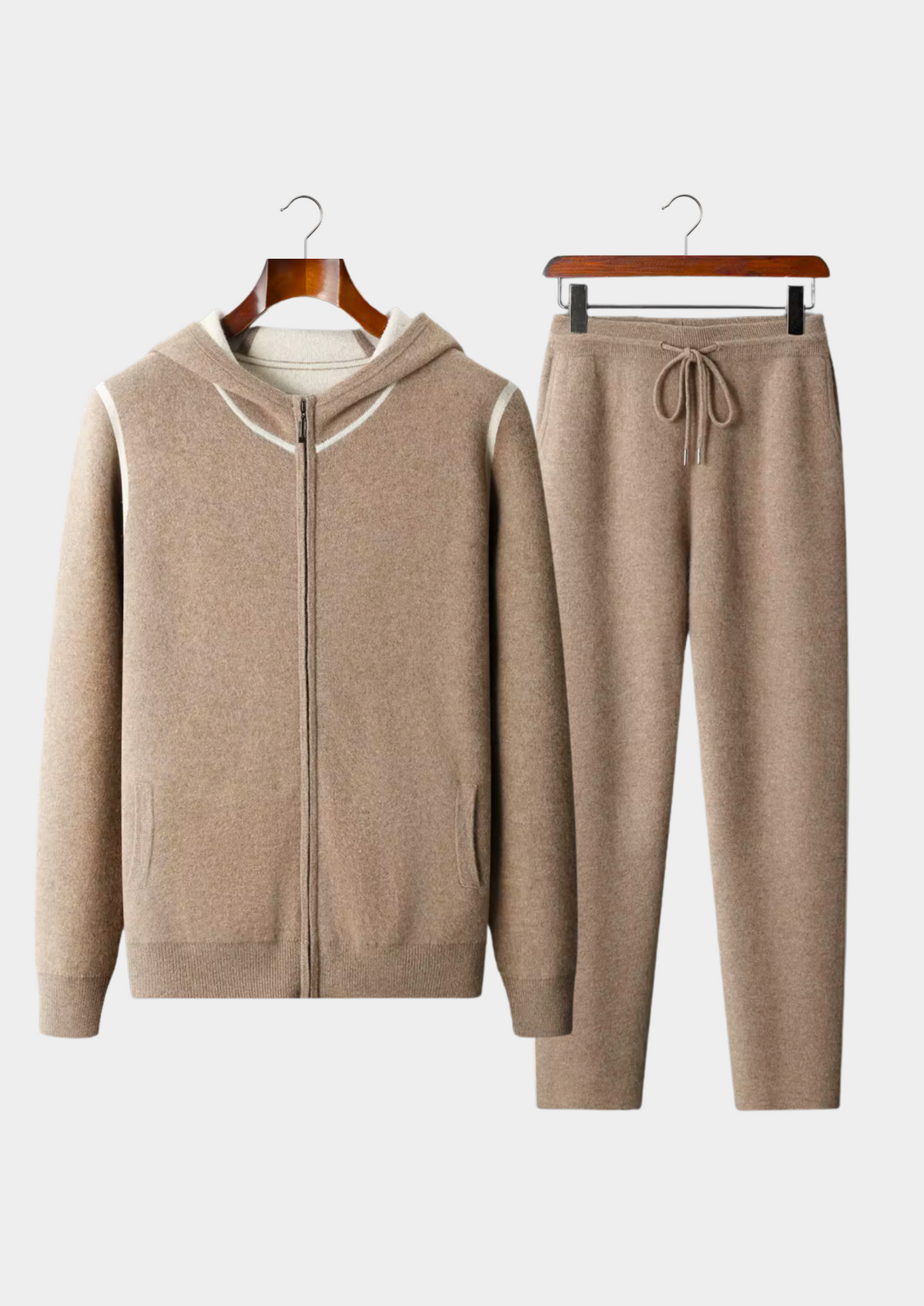 Premium Cashmere Beige Milano Leisure Set | Apuro