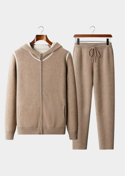 Premium Cashmere Beige Milano Leisure Set | Apuro
