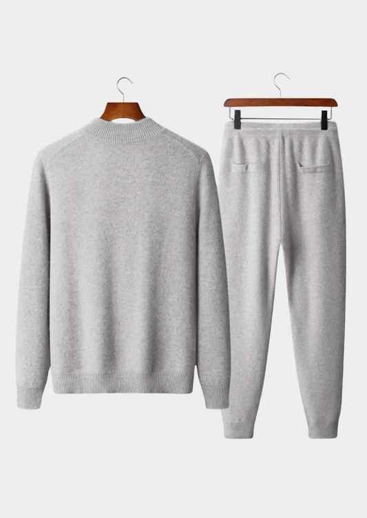 Pure Extra-Fine Merino Wool Light Gray Luzzo Set | Apuro