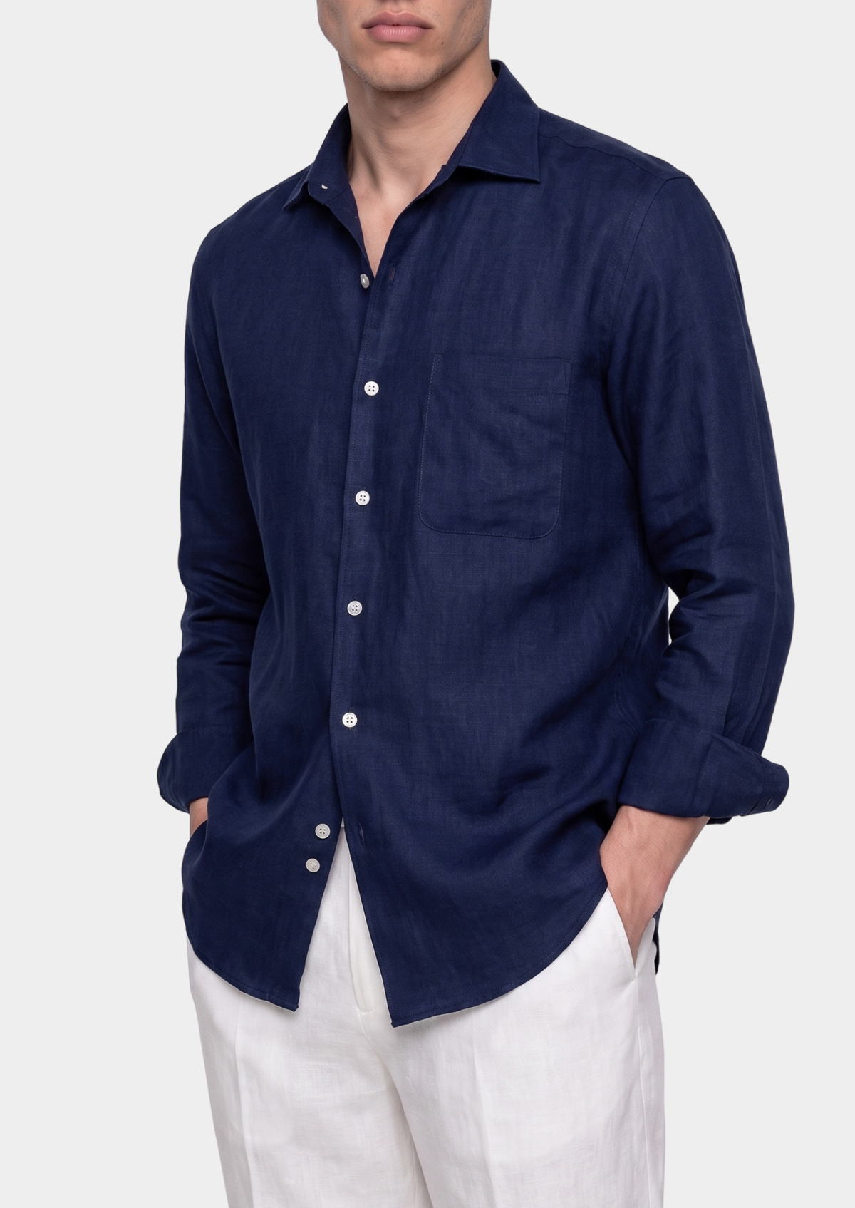 Amalfi Coastal Shirt - Navy Blue | Apuro