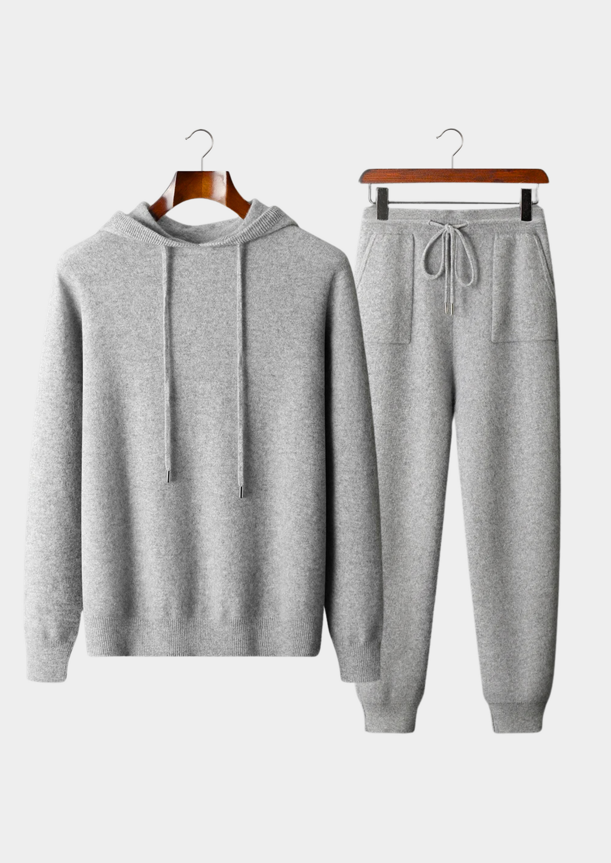 Premium Cashmere Light Gray Alain Leisure Set | Apuro