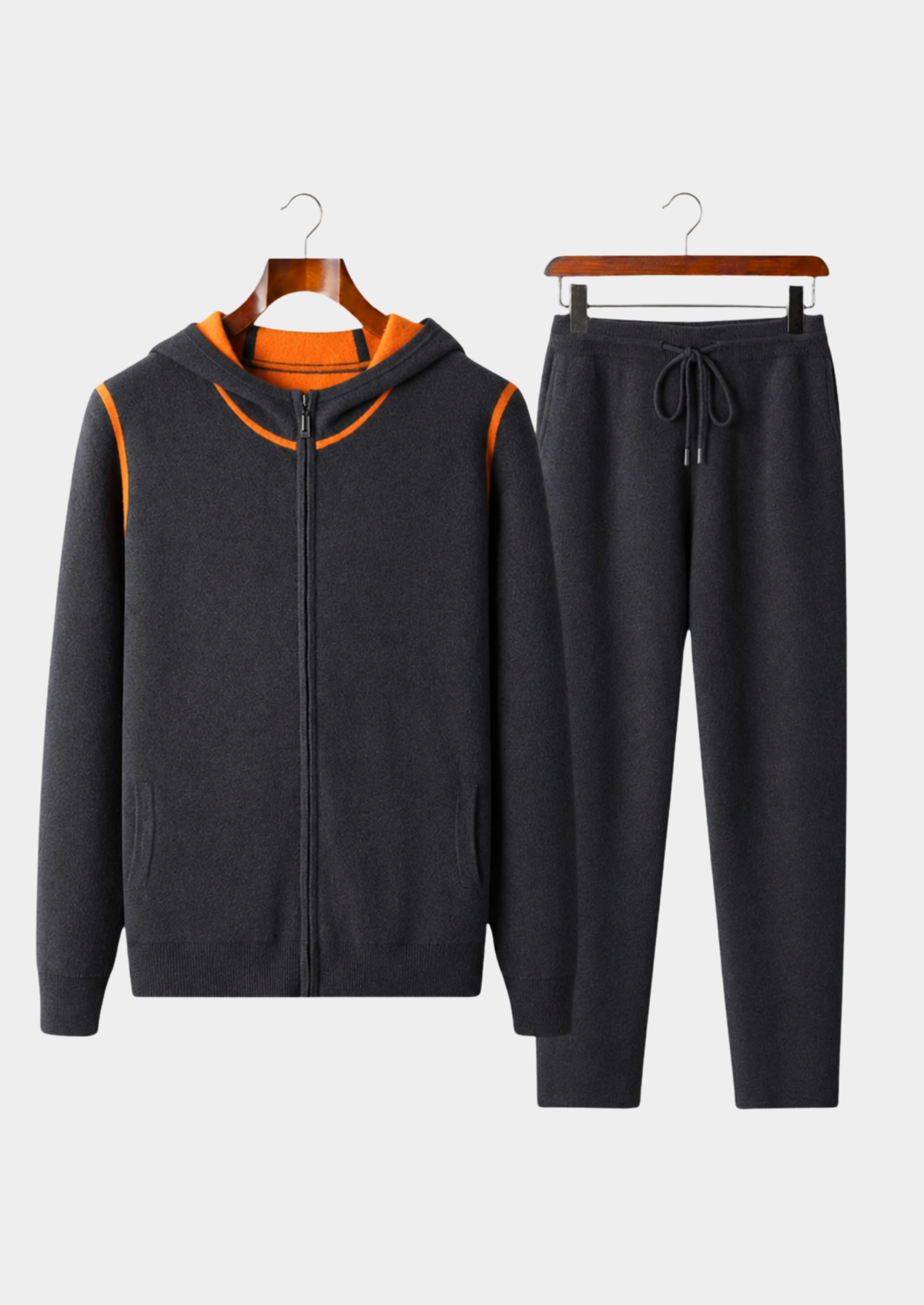 Premium Cashmere Deep Gray Milano Leisure Set | Apuro
