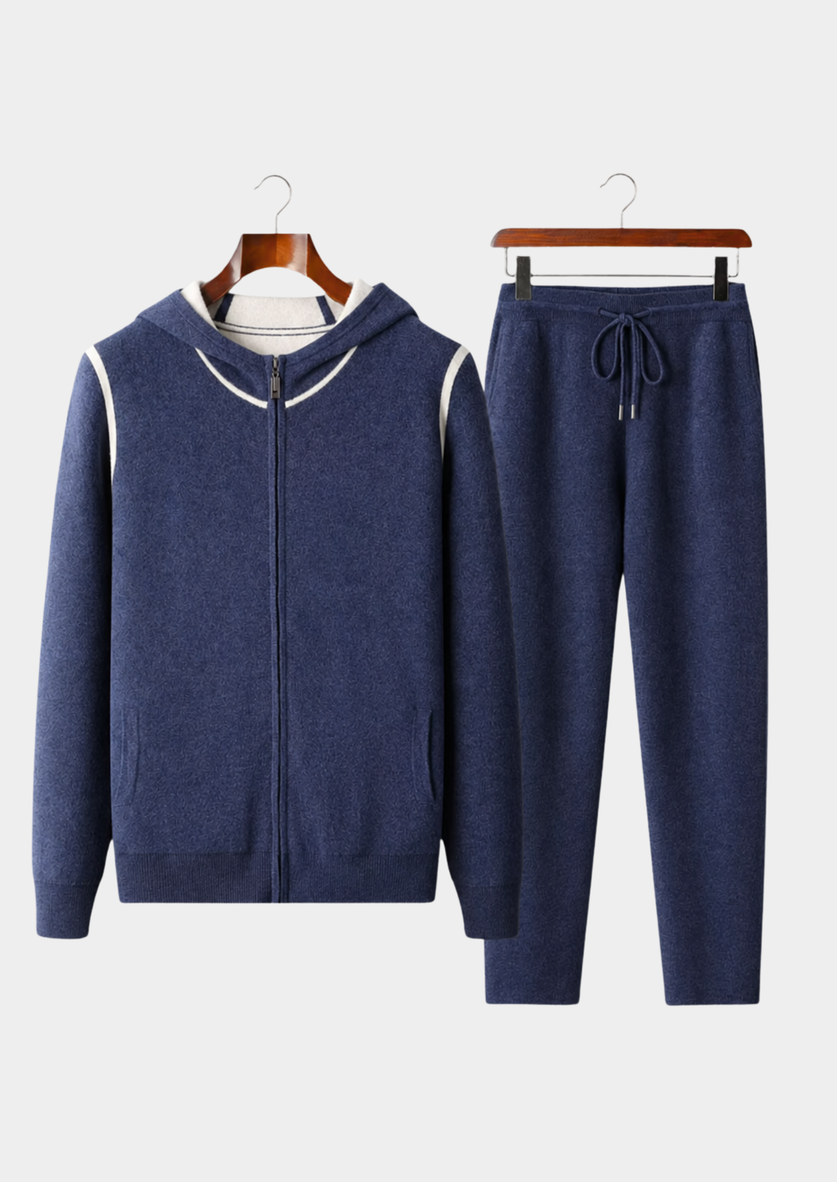Premium Cashmere Navy Blue Milano Leisure Set | Apuro