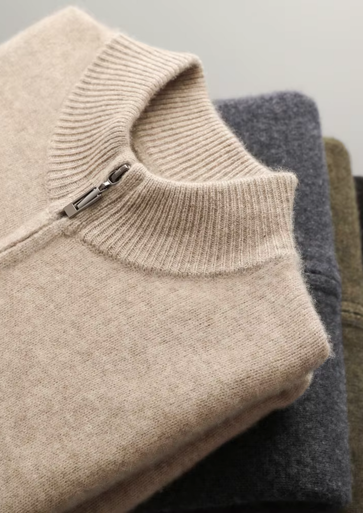 Pure Extra-Fine Merino Wool Zipper Cardigan | Apuro