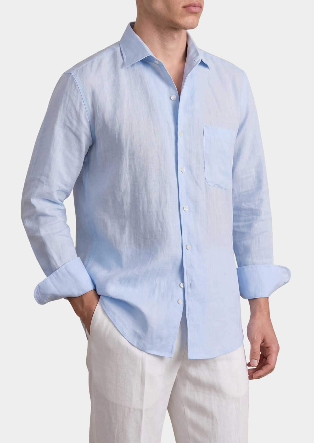 Amalfi Coastal Shirt - Light Blue | Apuro