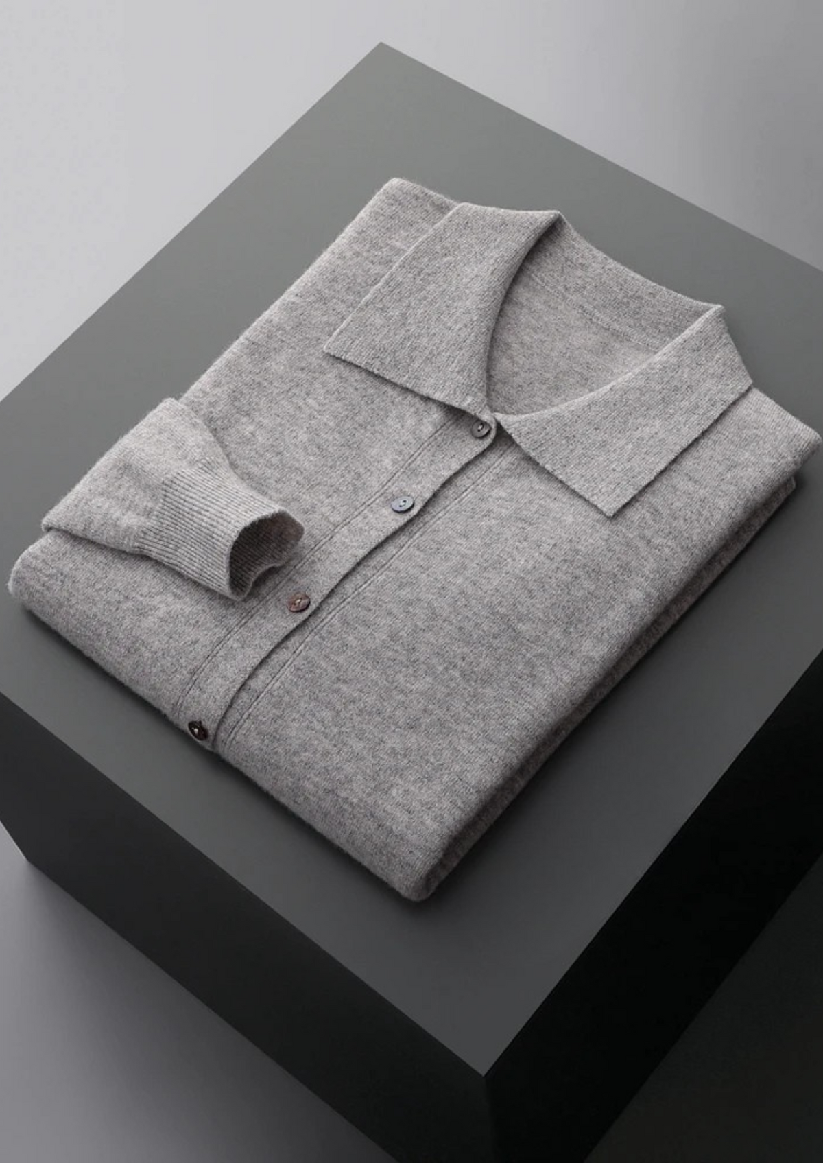 Pure Extra-Fine Merino Wool Polo Cardigan | Apuro