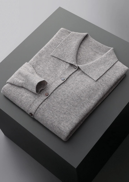Pure Extra-Fine Merino Wool Polo Cardigan | Apuro