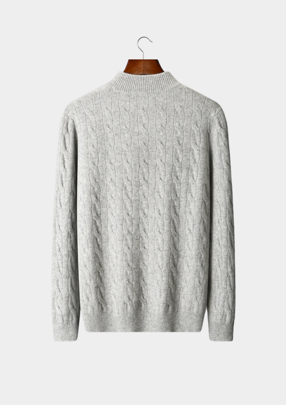 Pure Extra-Fine Merino Wool Cable Half Zip | Apuro