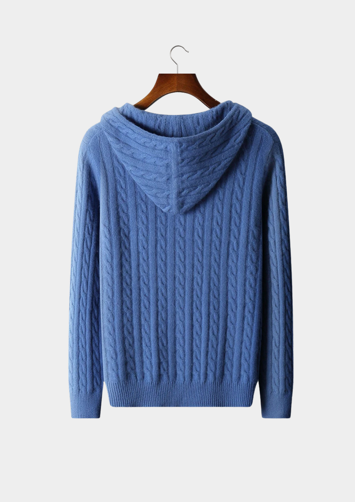 Premium Cashmere Cable Knit Zipper Hoodie | Apuro