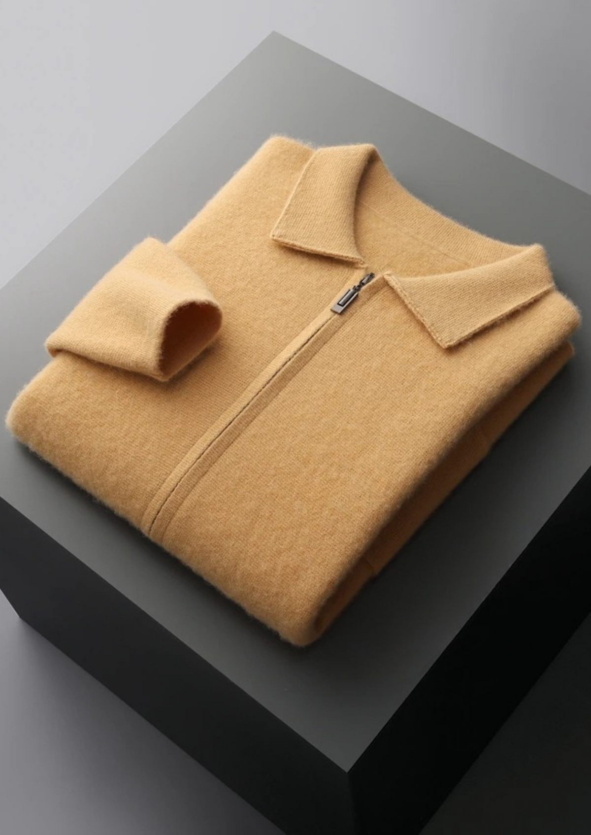 Premium Cashmere Zipper Cardigan | Apuro