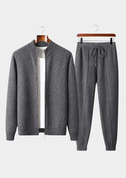 Pure Extra-Fine Merino Wool Dark Gray Luzzo Set | Apuro