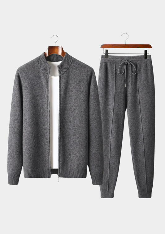 Pure Extra-Fine Merino Wool Dark Gray Luzzo Set | Apuro