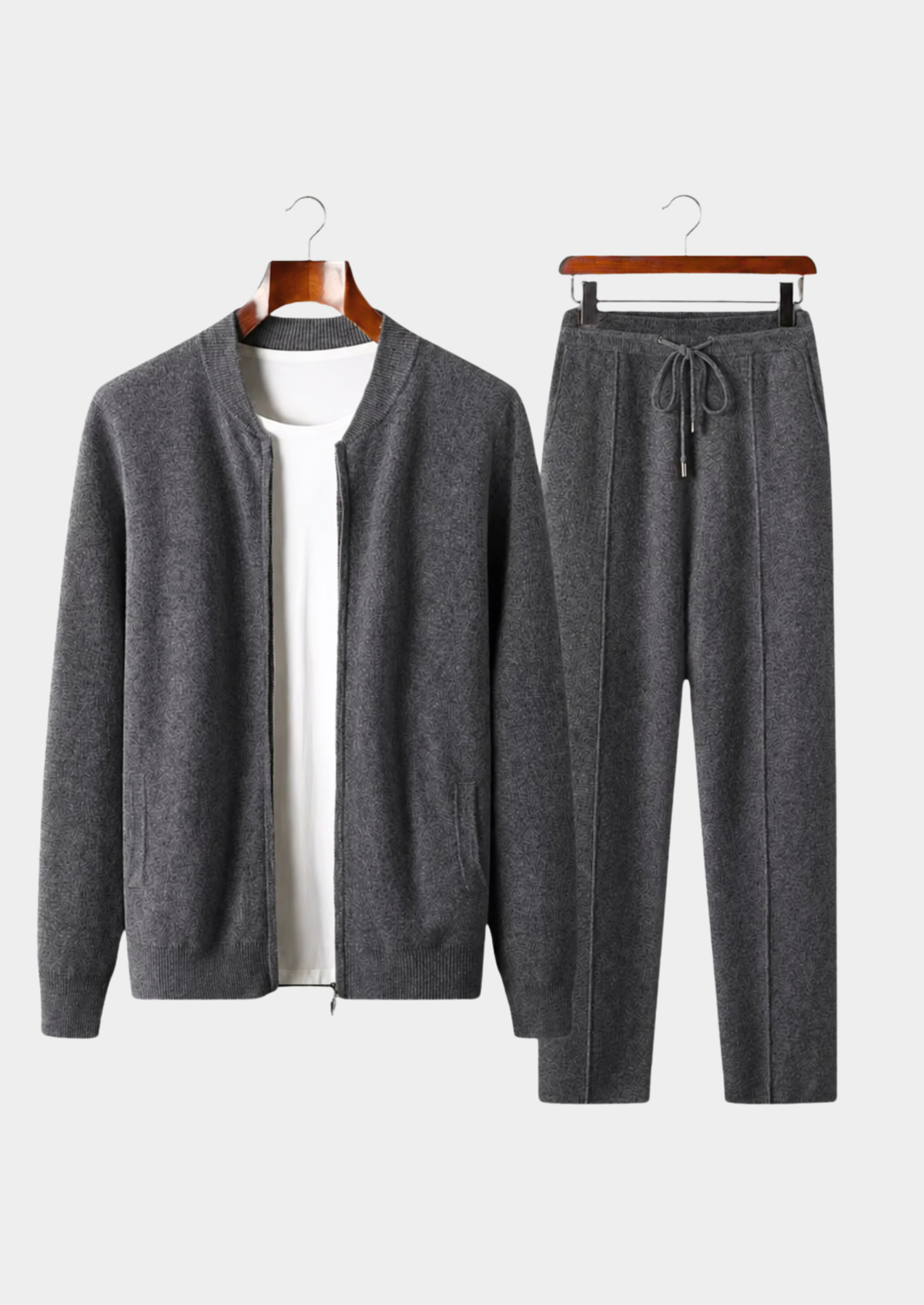 Pure Extra-Fine Merino Wool Dark Gray Falconi Set | Apuro