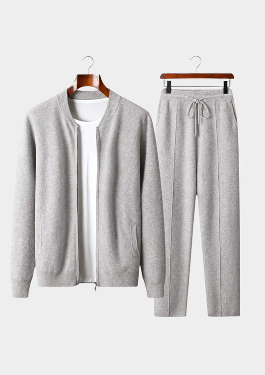 Pure Extra-Fine Merino Wool Light Gray Falconi Set | Apuro