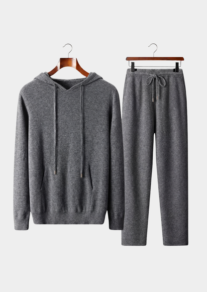 Pure Extra-Fine Merino Wool Dark Gray Savro Set | Apuro