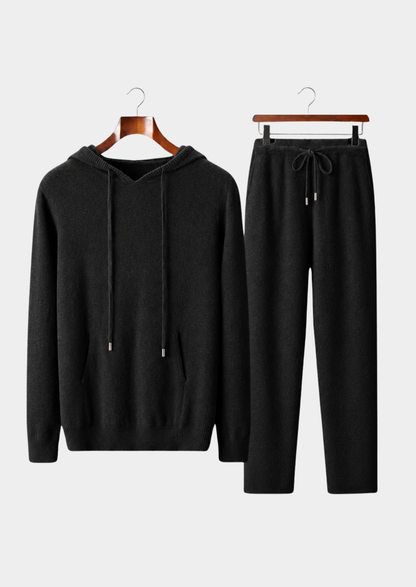 Pure Extra-Fine Merino Wool Black Savro Set | Apuro