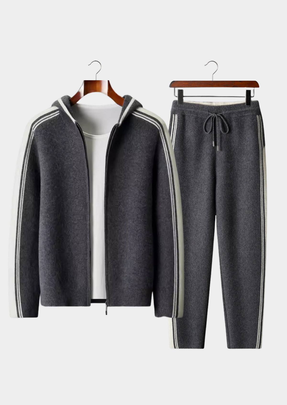 Pure Extra-Fine Merino Wool Dark Gray Damien Set | Apuro