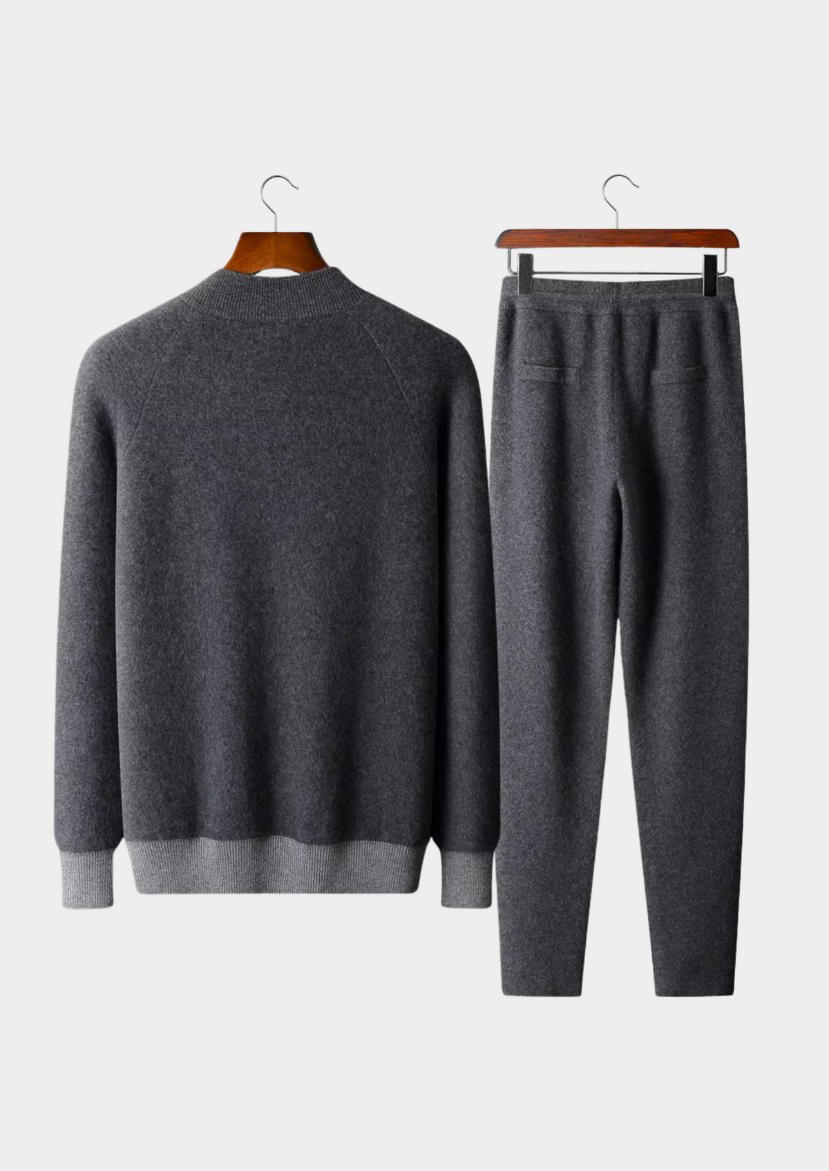 Premium Cashmere Dark Gray Torino Leisure Set | Apuro