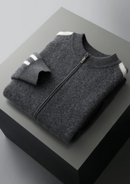 Pure Extra-Fine Merino Wool Striped Cardigan | Apuro