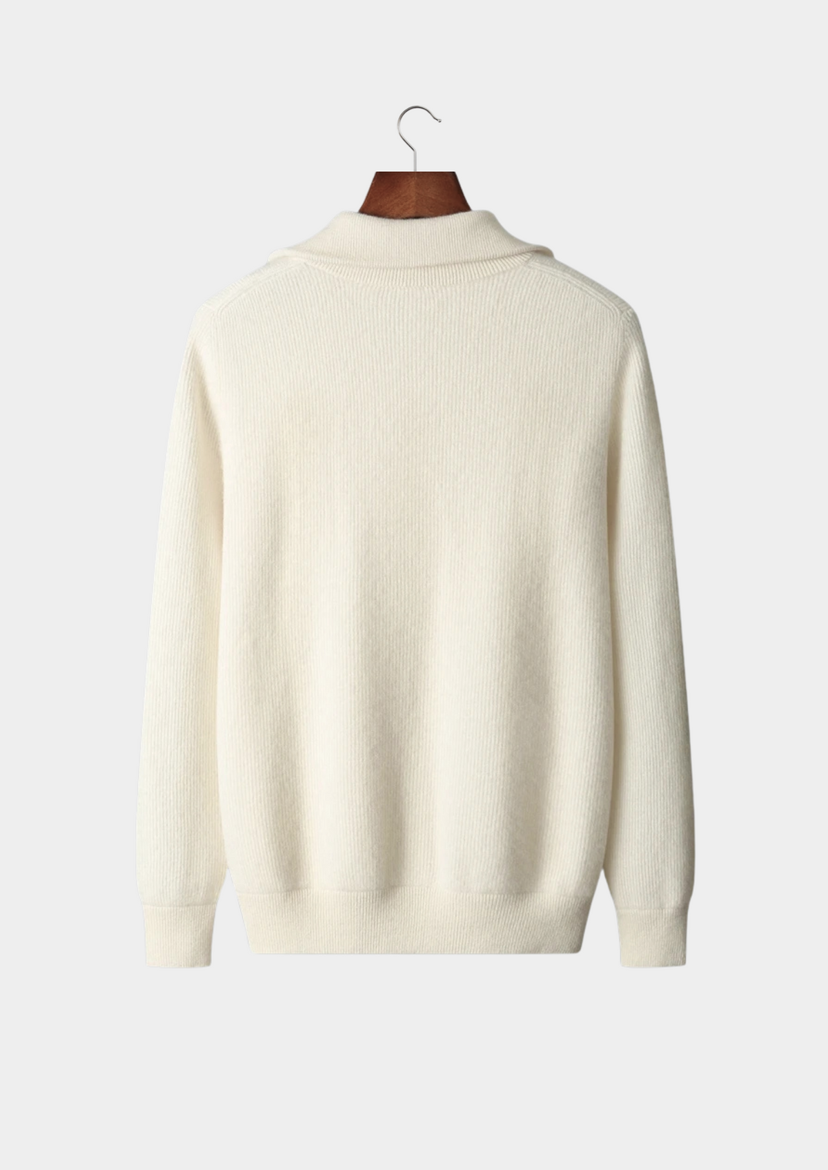 Pure Extra-Fine Merino Wool Ribbed Zipper Cardigan | Apuro
