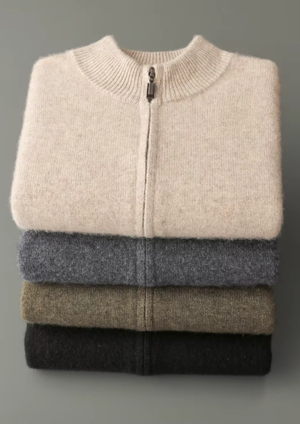 Pure Extra-Fine Merino Wool Zipper Cardigan | Apuro