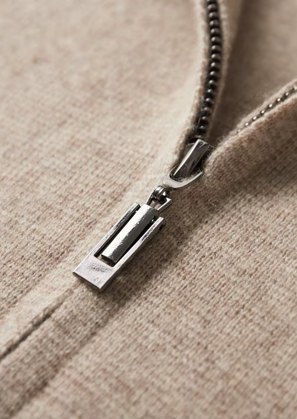 Pure Extra-Fine Merino Wool Zip Polo Cardigan | Apuro