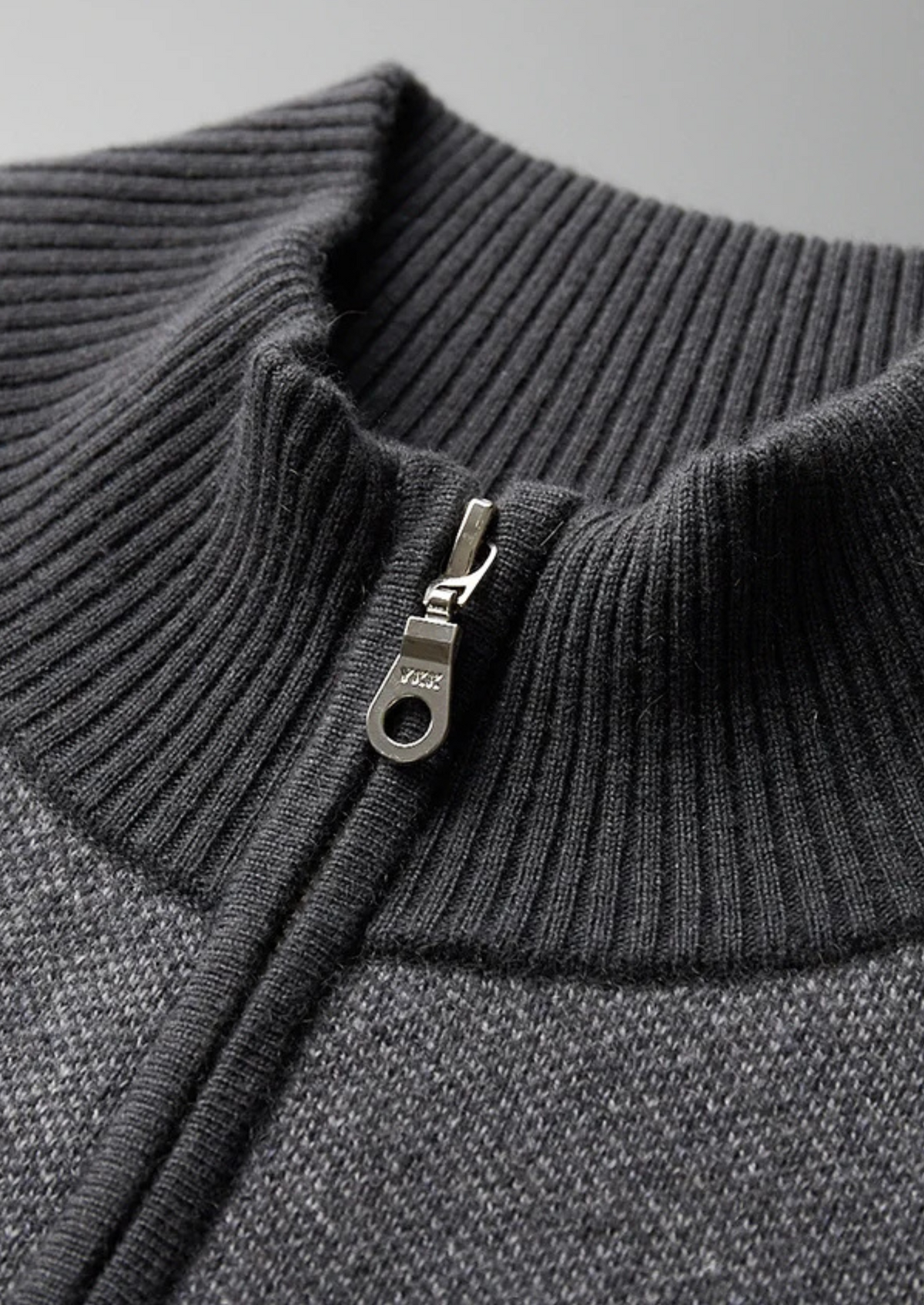 Premium Cashmere Jacquard Zip Cardigan | Apuro